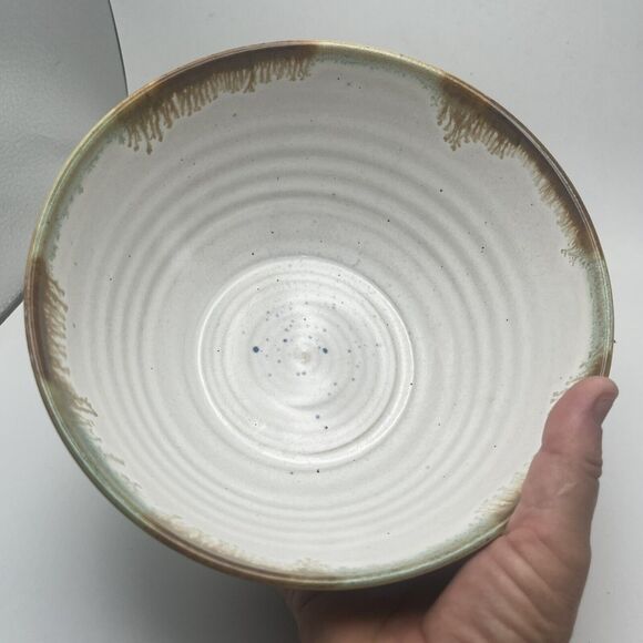 Vtg Holly Hill Seagrove NC Studio Pottery Drip Glaze Mixing Serving Bowl 8” MFK - Picture 6 of 15